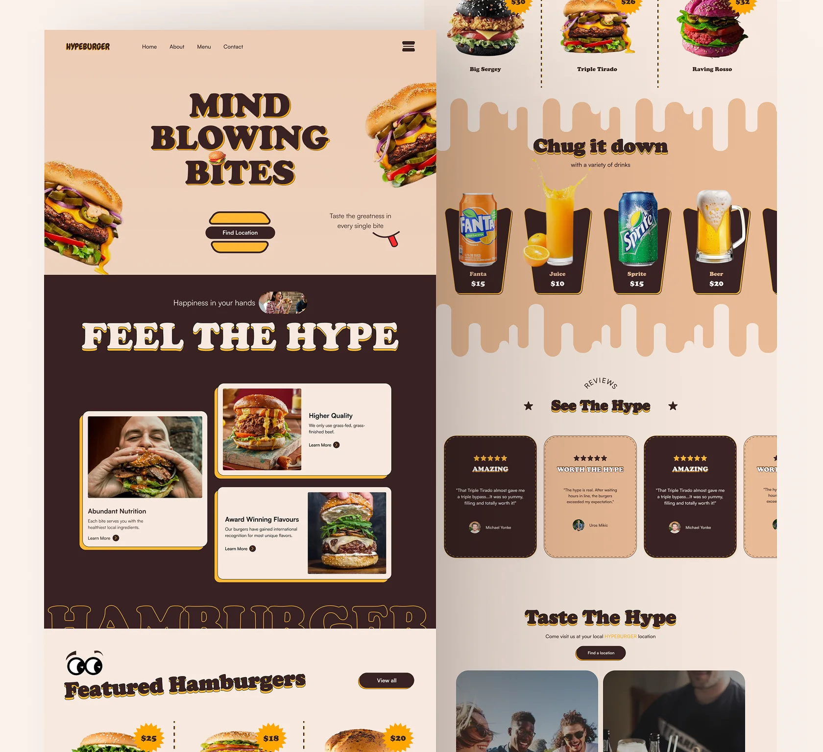 Hypeburger Landing Page